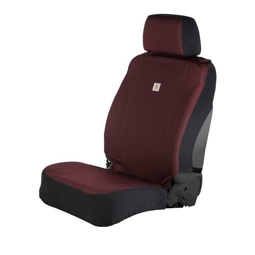 Carhartt Universal Nylon Duck Canvas Fitted Bucket Seat Cover, Durable Seat Protection with Rain Defender, Single, Port