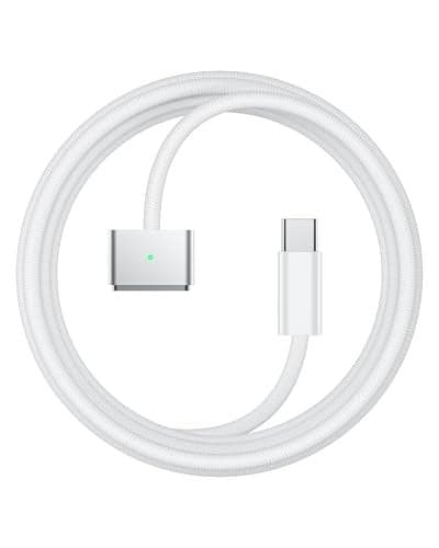Stouchi USBC to Magnetic 3 Cable 66ft 140W Fast Charging for MacBook Air 1513 M4 2025 M3 2024 M2 2023 M2 2022 Pro 1614 202420232021 White