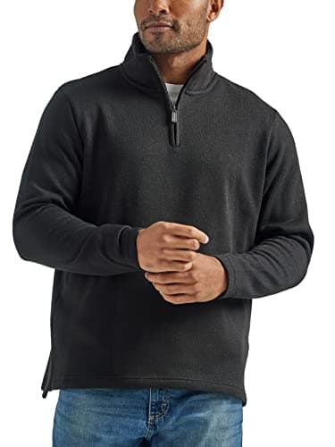 Long Sleeve Fleece Quarter-zip, Caviar, 3X-Large