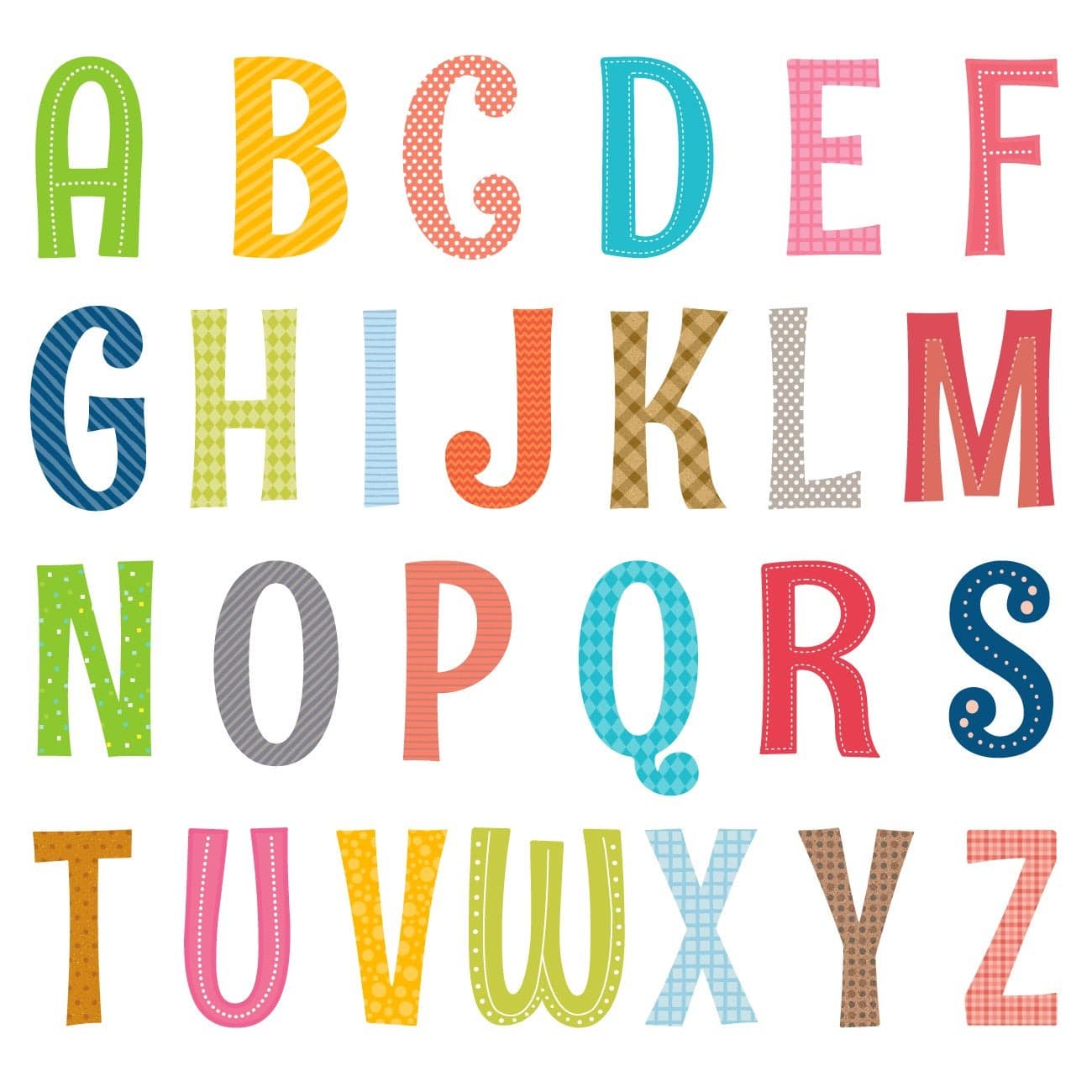 DECOWALL DS81701A Uppercase Alphabet ABC Letter Kids Wall Stickers Wall Decals Peel and Stick Removable Wall Stickers for Kids Nursery Bedroom Living Room dcor