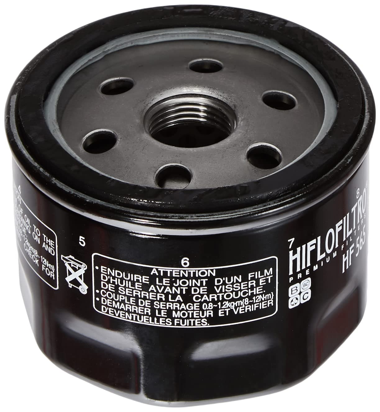 Hiflofiltro HF565 Premium Oil Filter Black