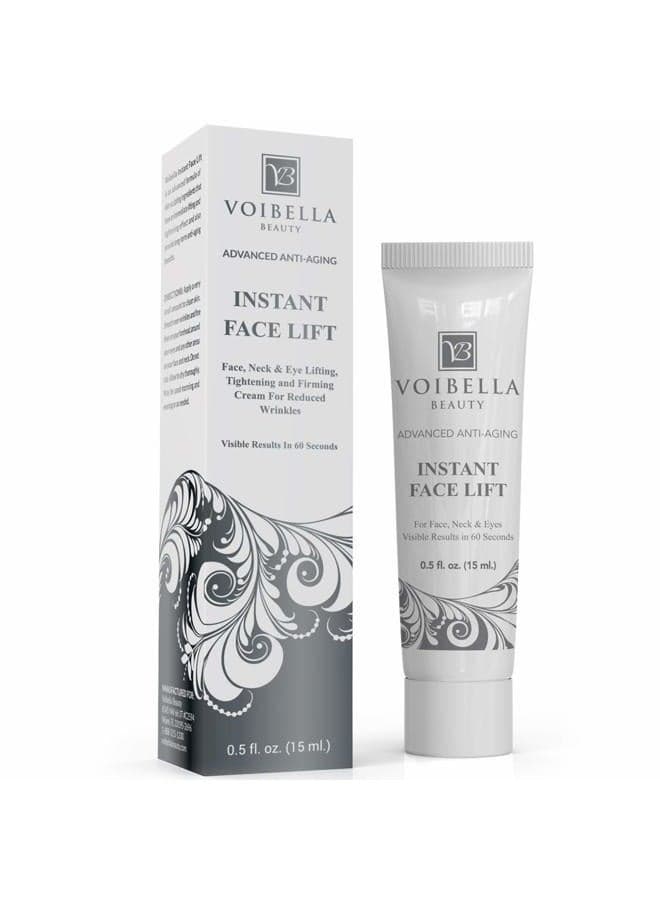 Instant Face Lift Cream - Best Eye, Neck, Face Tightening, Lifting & Firming Serum To Smooth Appearance, Hide Loose Sagging Skin, Puffiness, Fine Lines & Wrinkles Within Mins (Peptides & Stem Cells)