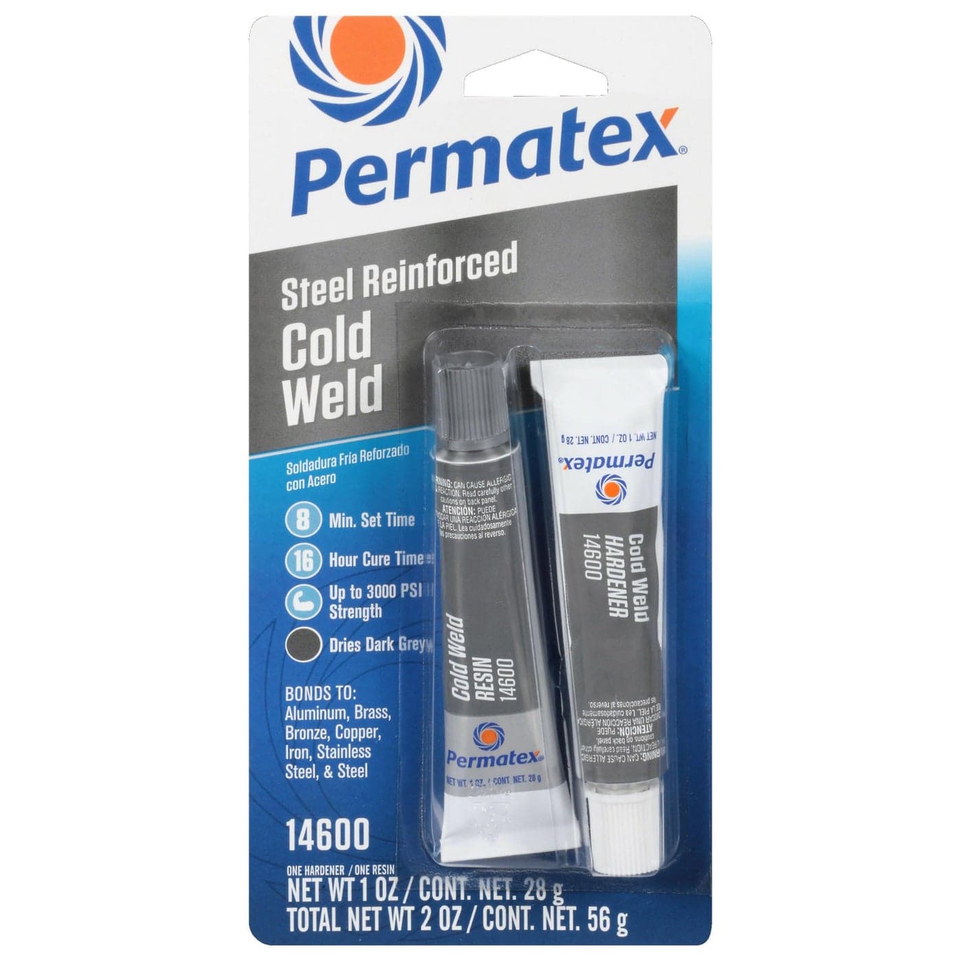 Permatex 14600 Cold Weld Bonding Compound Two 1 oz Tubes Black