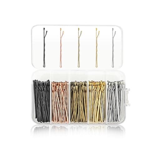 Sanas Hair Pins For Hair Styling (250Pcs) Bobby Pins For Women Hair Pin Variety In Design & Finish Juda Pins For Hair Bun U Pins For Hair Stylish (5cm Long) (250Pcs) (Gold, Silver, Bronze, Black & Rose Gold)