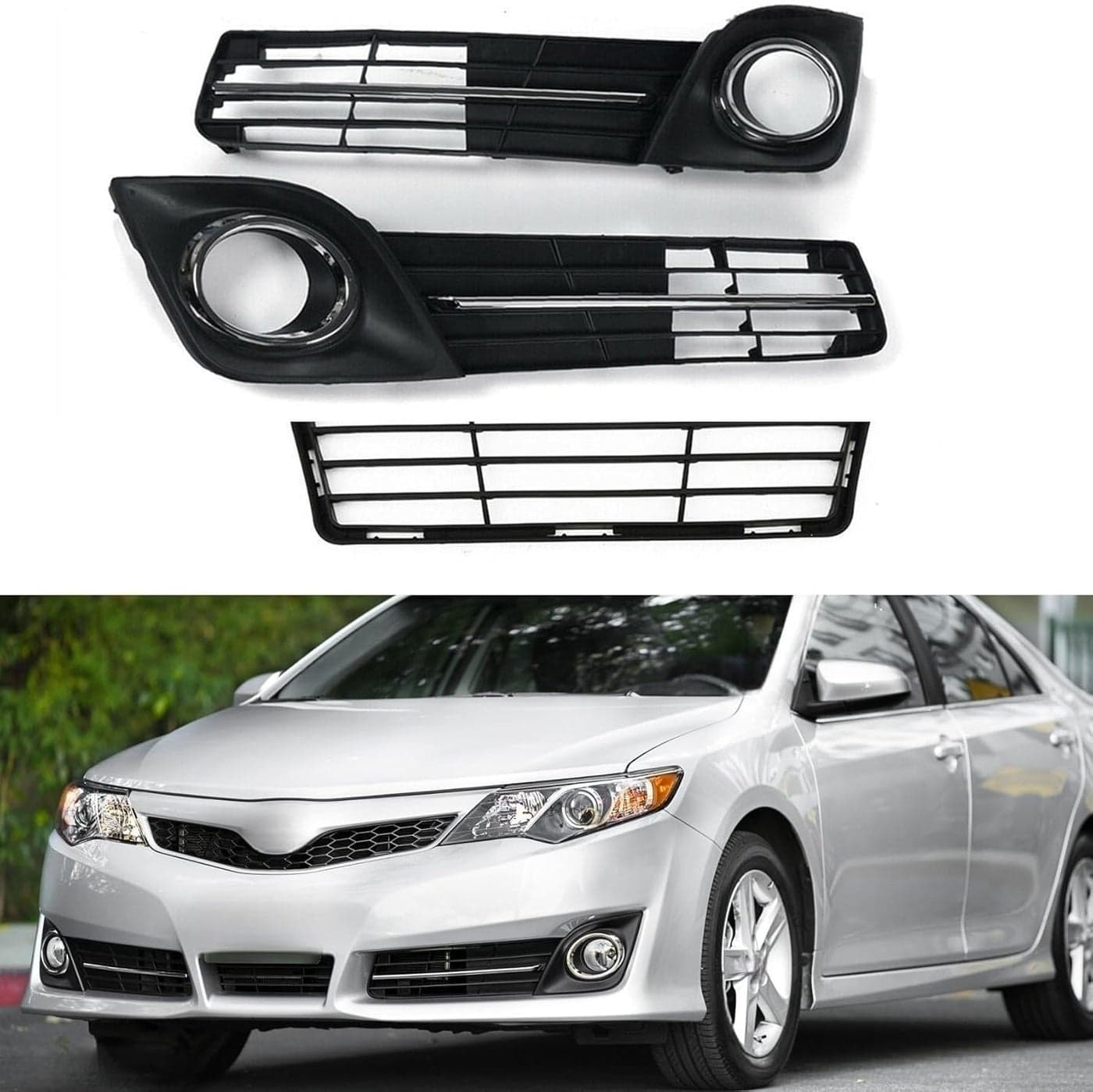 ANTUKO Fog Light Cover Grilles for 2012-2014 Camry SE