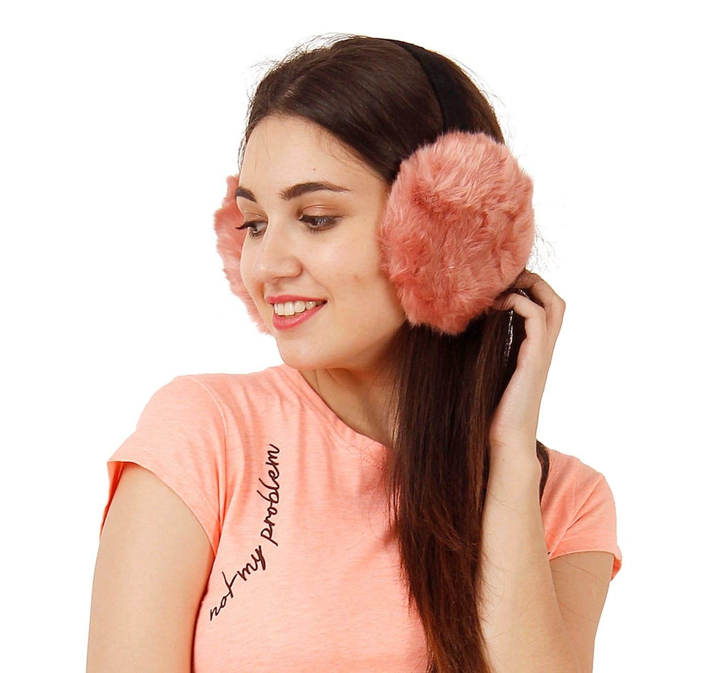 FabSeasons Faux Fur Winter Outdoor Accessory Foldable Ear Muffs/Warmer for Girls & Women for protection from Cold, Ideal Head/Hair Accessory during winters
