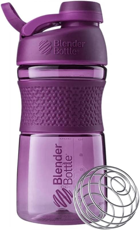 BlenderBottle SportMixer Shaker Bottle Perfect for Protein Shakes and Pre Workout 20Ounce Plum
