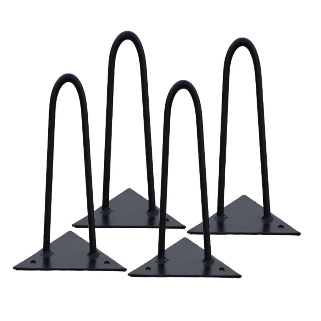 DECORILA Heavy Duty Hairpin Legs for Desk Legs Console Table Legs for Any Types Furniture Black Set of Four Legs x 4 10 inch