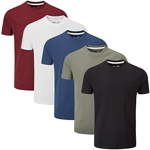 Charles Wilson Men's 5 Pack Midweight Crew Neck T-Shirt (Medium, Core Essentials)