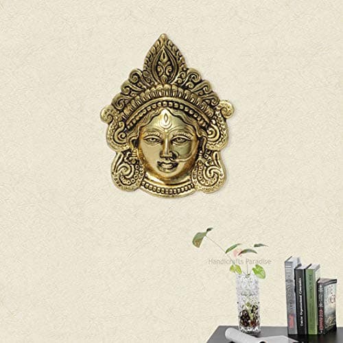 Handicrafts Paradise Mask of Goddesses Tara Aluminium Metal Wall Hanging (12.75 cm x 3.2 cm x 15.3 cm)