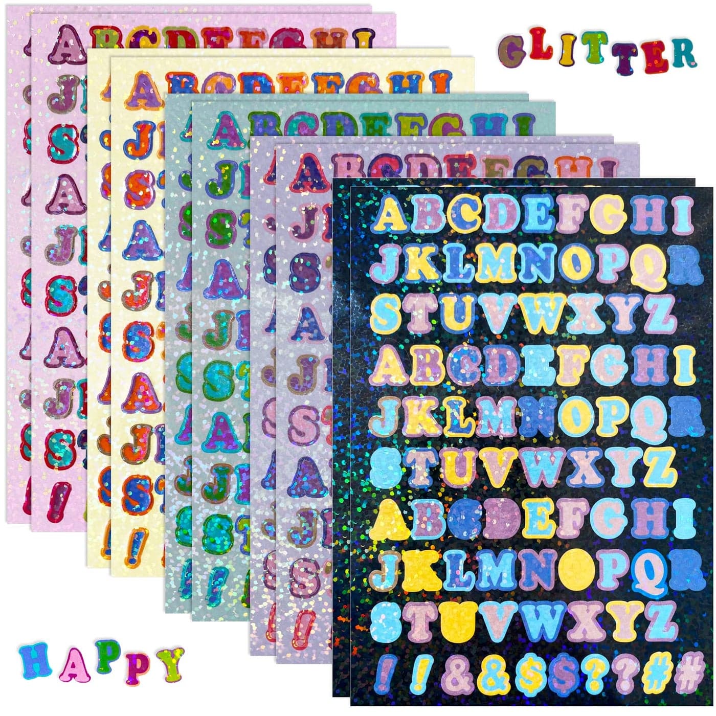 Waynoda 880Piece Colorful Letter Stickers 10 Sheets SelfAdhesive Alphabet Letter Stickers for Home School Office Decoration