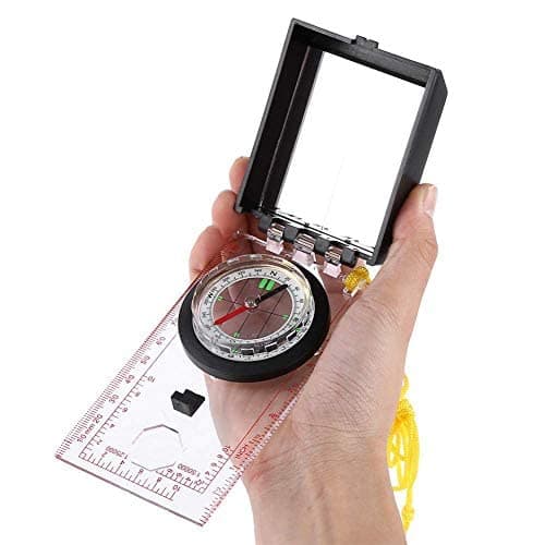 VENEKETY Map Ruler Mirror Scale Navigation Compass Scouts Survival Outdoor Camping Kits