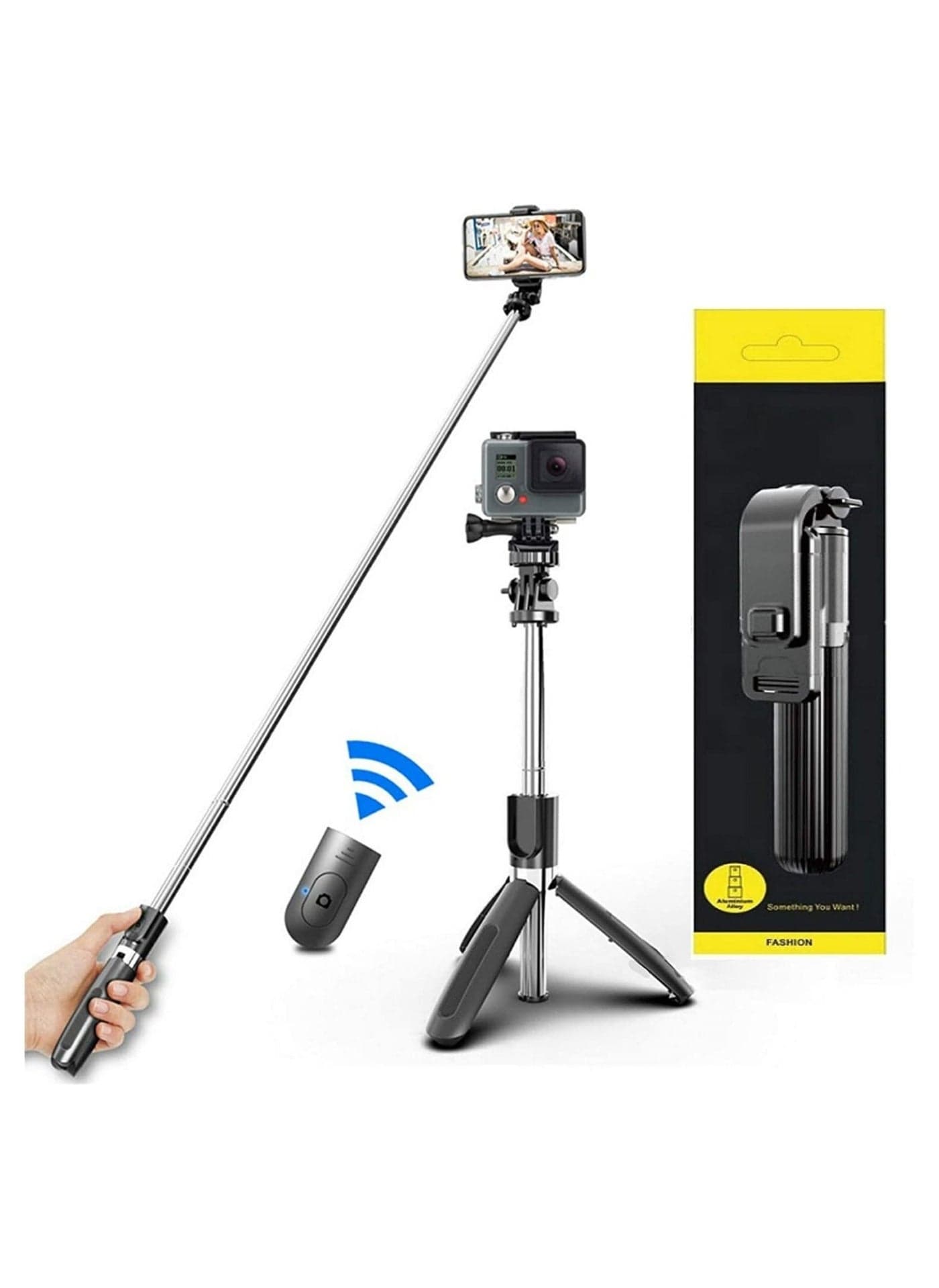 Selfie Stick For Phone Size 4.5-6.2Inch, Extendable Selfie Stick Tripod with Bluetooth Wireless Remote Phone Holder for iPhone 12 /iPhone 11/pro, Samsung Galaxy S10/S9 Plus/S8/Note8
