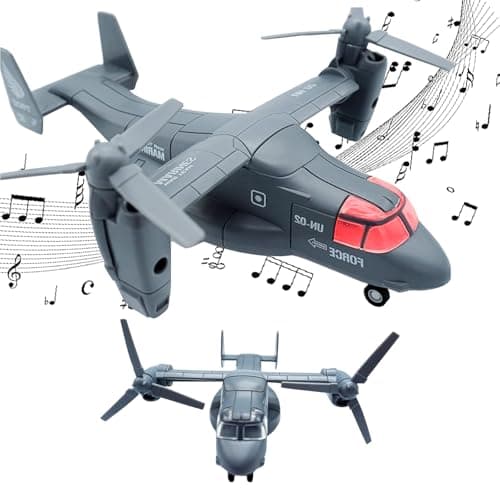 OTONOPI Military Helicopter Toy Marines Force Plane Model Alloy Plane Transport Army Aircraft Fighter Jet DieCast Metal Pull Back Airplanes with Lights and Sounds for Kids or Collection