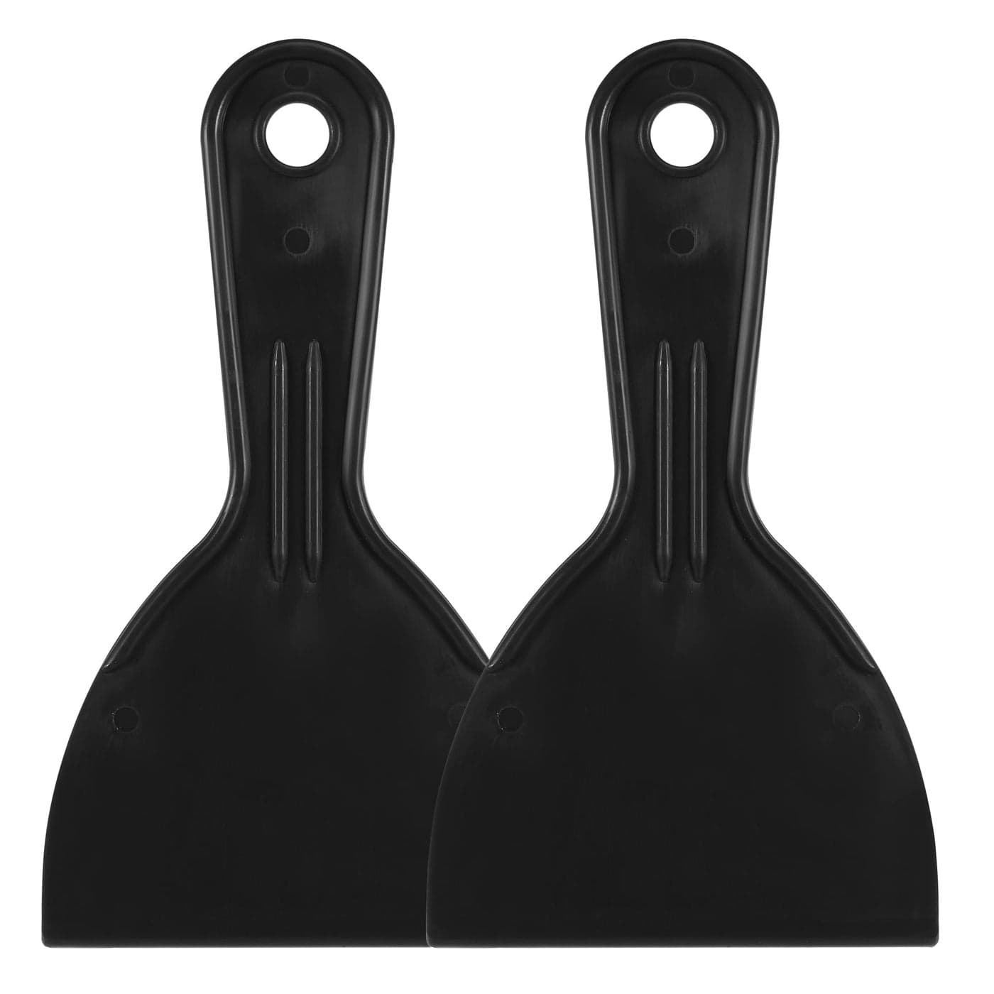 uxcell Putty Scraper 4 ABS Plastic Spatula Drywall Patch Repair Spreader Wall Covering Smoother Black 2Pcs