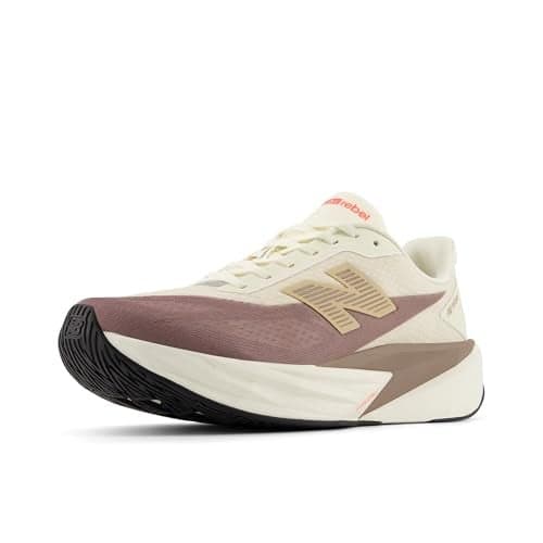 New Balance Men's FuelCell Rebel V5 Running Shoe, Angora/Earth Shadow/Sea Salt, 10 Wide