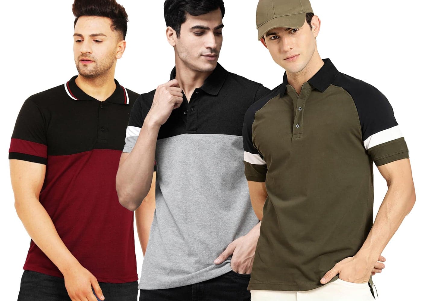 LEOTUDE Men's Regular Fit Polo T-Shirt (PO3_P61_P62_P63_P_Multi_3XL)