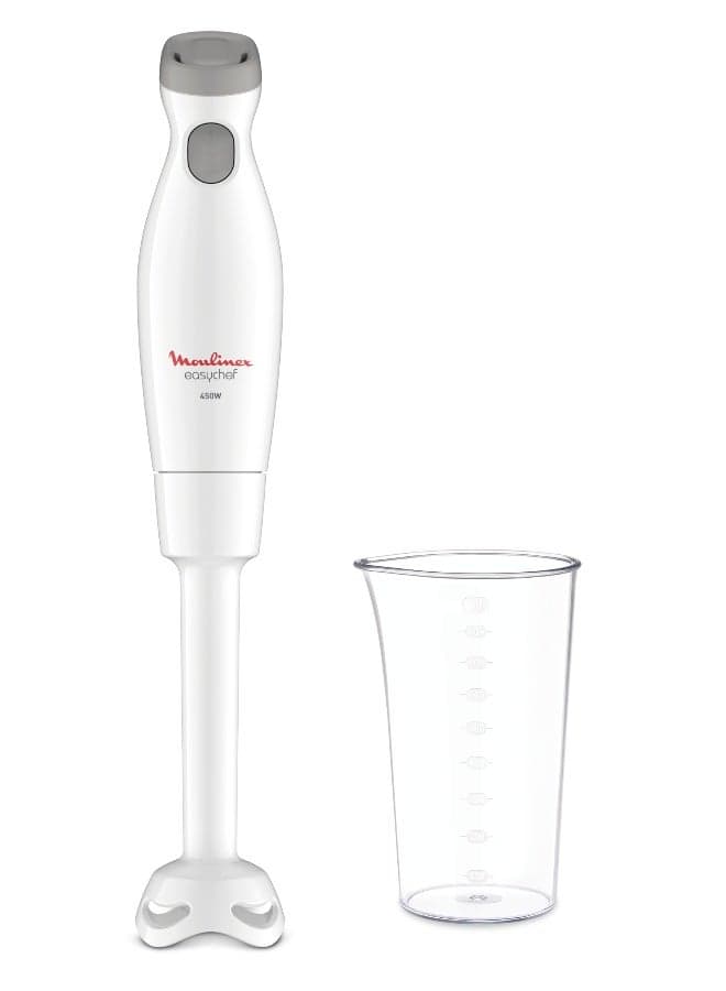 MOULINEX Easychef Hand Mixer With 800 mlBeaker, 450 Watts, White, Dd45A127 DD45A127 White / Pepper