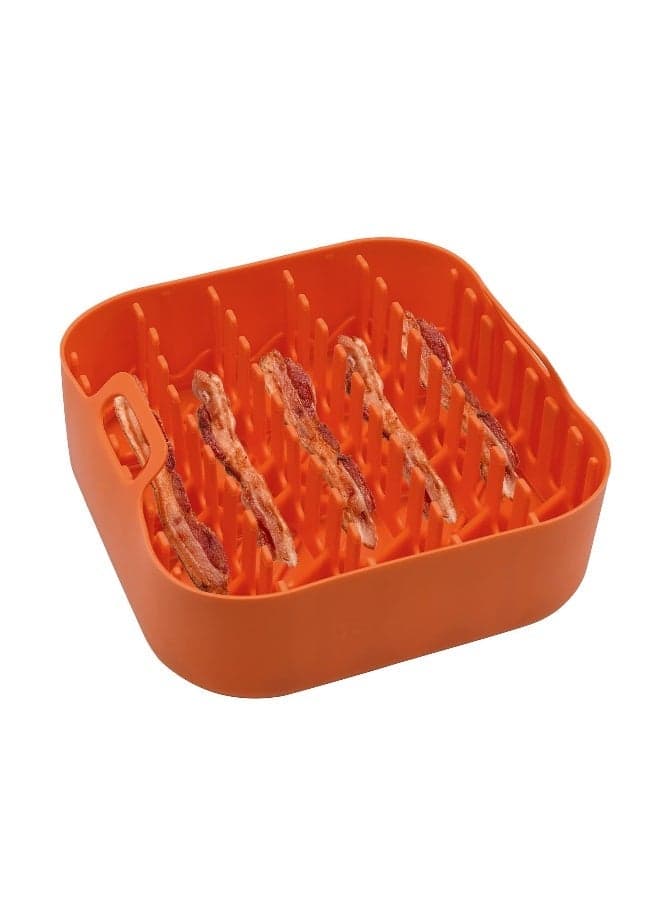 NonStick Silicone Microwave Cooker Tray for Easy Cooking and Grease Catching Ideal for Sausages and Pizza Rolls