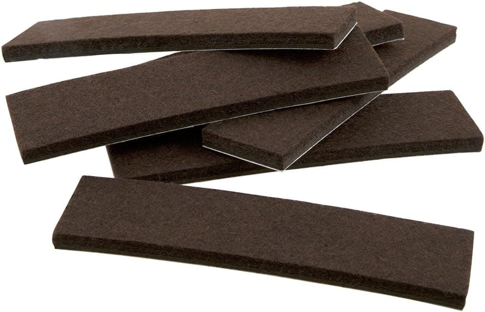 SOFTTOUCH 1 x 4 Inch Felt Strips for Hard Surfaces Protect Hardwood Floors from Scratches and Slide Furniture Easily Brown 6 Pack