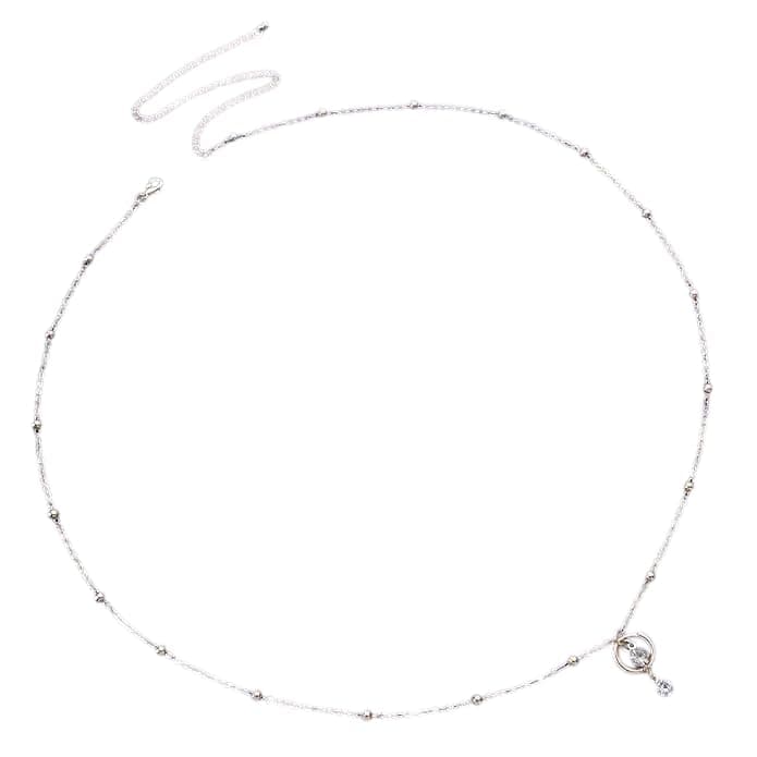 FAMEZA Women’s Rhinestone Waist Body Chain | Crystal Belly Chain with Dangling Navel Ring Beads | Adjustable Bikini Waist Jewelry for Beach, Party, Nightclub, Festival and Daily Fashion (Golden)