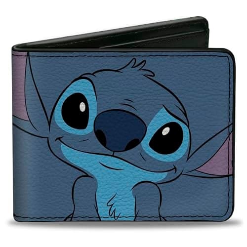 Buckle-Down Men's Bifold Wallet Lilo & Stitch, 4.0" x 3.5",WBF-PU-DYAXV