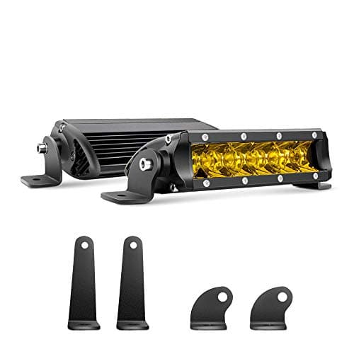 Chelhead Led Light Bar, Super Slim 2 PCS 7 Inch 30W Spot Yellow Led Pod Lights 3600LM with 2 Types of Mounting Brackets Compatible with Jeep Truck SUV UTV