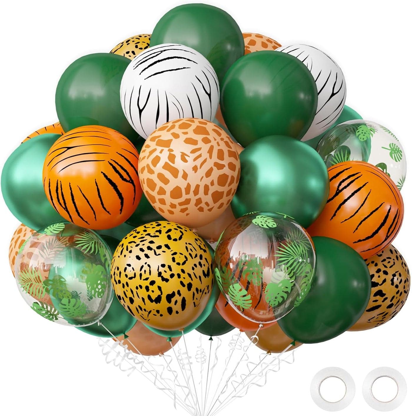 OuMuaMua Jungle Party Decorations Jungle Safari Balloons 68 Pack Animal Balloon Set for Boys Girls Tropical Safari Baby Shower Decor Tropical Wild One Birthday Party Supplies 12 Inch