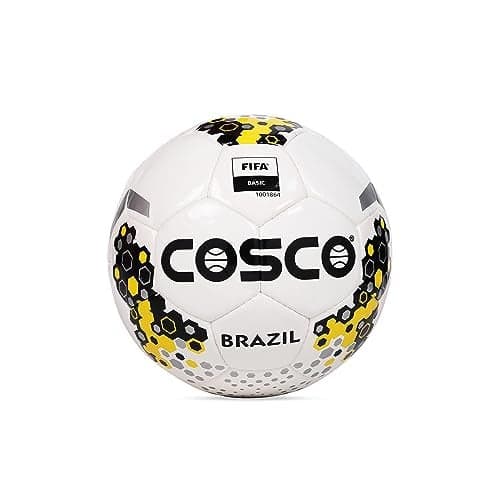 Cosco Leather Brazil Football, Size 5 (Multicolour)
