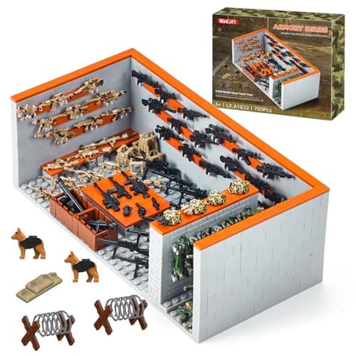 WINGIFT 700 Piece Armory Building SetWW2 Military Base Army Equipment Building KitSTEM Battle Swat Team ToysWeapon Pack Military Equipment Gear SetsChristmas Birthday Gifts for BoysTeensAdults