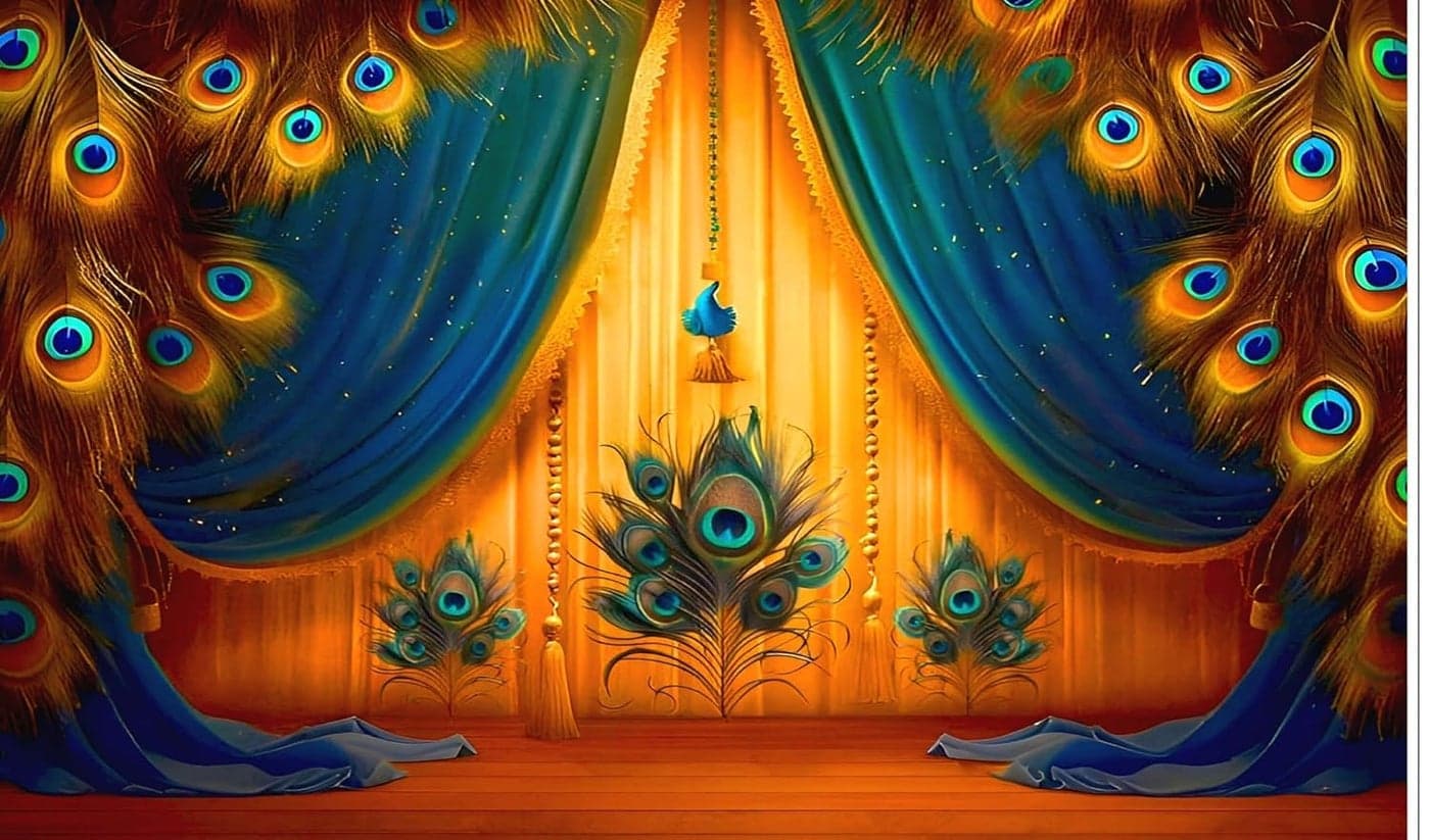 bague Backdrop Cloth for Decoration Peacock Feathers Decoration Design Photo Backdrop Cloth for Background Curtain 8x5 Feet (Peacock Feathers)