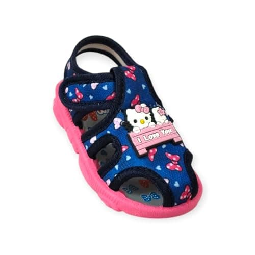Coolz Kids Chu-Chu Sound Musical Sandals Coco-5 for Baby Boys and Girls Age 1-2 Years (Pink-Navy, UK Footwear Size System, Toddler, Age Range, Medium, 18 Months, 21 Months)