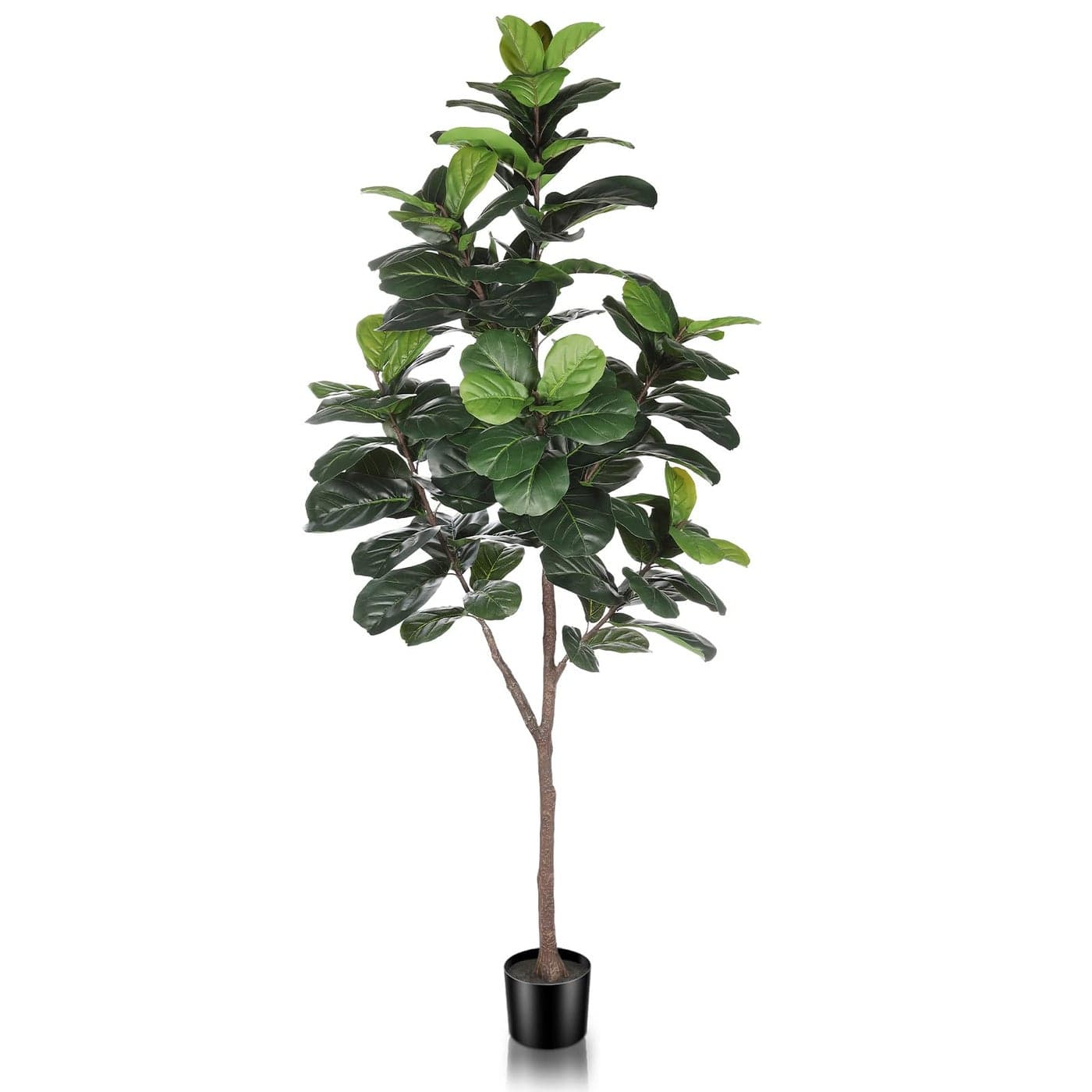 LYERSE Artificial Fiddle Leaf Fig Tree 65ft Faux Ficus Lyrata Plant with 108 Fiddle Leaves Fake Fig Silk Tree in Pot Artificial Tree for Indoor Outdoor Home Office Perfect Housewarming