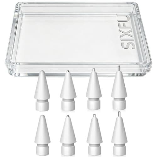 SIXFU Replacement Tips for Apple Pencil, Upgraded No Wear Out Metal Apple Pencil Tips for Apple Pencil Pro/1st/2nd Gen/USB-C Compatible with iPad (8 PCS)