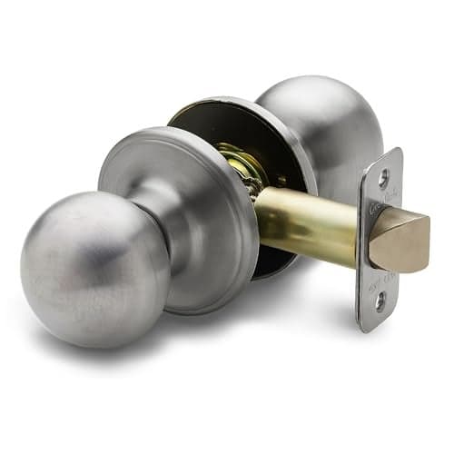 Copper Creek BK2050SS Ball Door Knob, Storeroom Function, 1 Pack, Satin Stainless