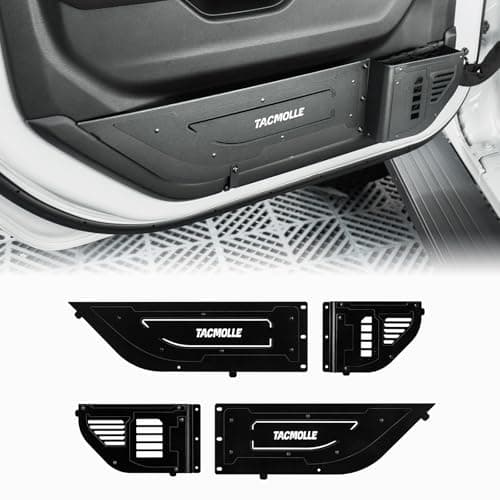 TACMOLLE Front Door Storage Box – Metal Side Door Organizer Box Pockets Fits Jeep Wrangler JL 4XE Gladiator JT 2018–2025, Glossy Finish, 1-Pair