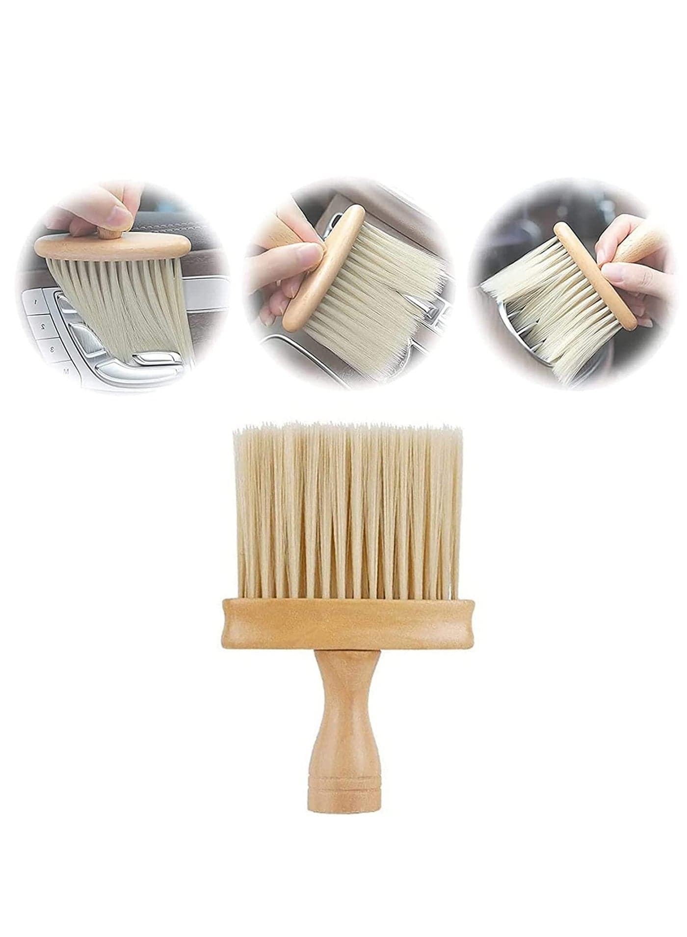 Soft Detail Brush, High Density Ultra Car Interior Dusting Brush Cleaning Wooden Handle Dust for Interior, Keyboard, Leather, Home