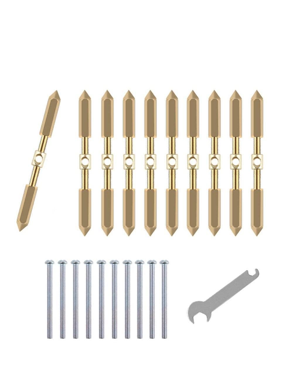 10-Piece Box Screw Support Bar Kit, Model 86 Repairer, Switch Socket Bar, Wall Mount Repair Electrical Accessory Tool (Gold)