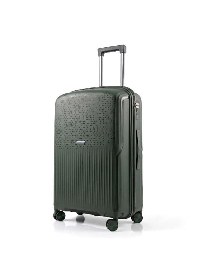 Eagle Express Neon X 28 Inch Large Luggage Deep Green, PP Hard Shell Check-In Trolley Suitcase with Lightweight Design, Scratch Resistant Travel Bag, Silent Spinner Wheels, Secure Lock System and 2 Year Warranty
