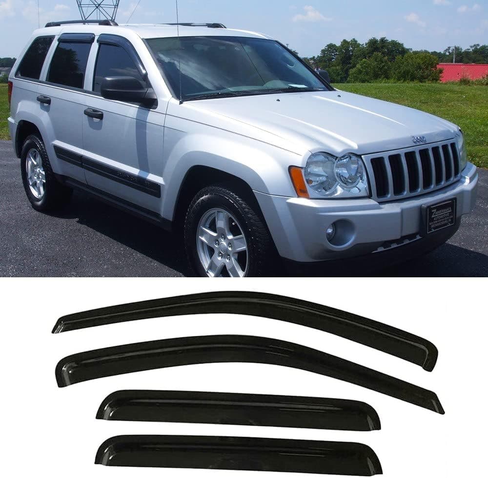 Kucaruce Original Ventvisor 4pcs Vent Shade Window Visors for 2005-2010 Grand Cherokee