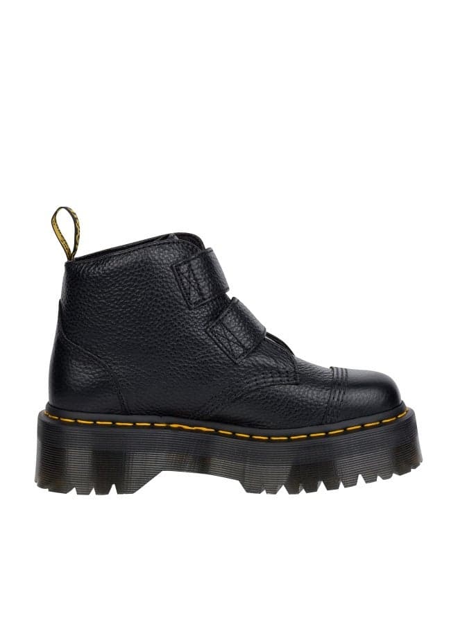 Dr. Martens Women's Devon FLWR Ankle Boot, Black Milled Nappa, 7