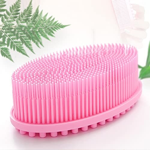 Kytaste Silicone Bathing Scrubber - Exfoliating Cleaning Bath Brush – Soft Body Wash Shower Brushes (Pink)