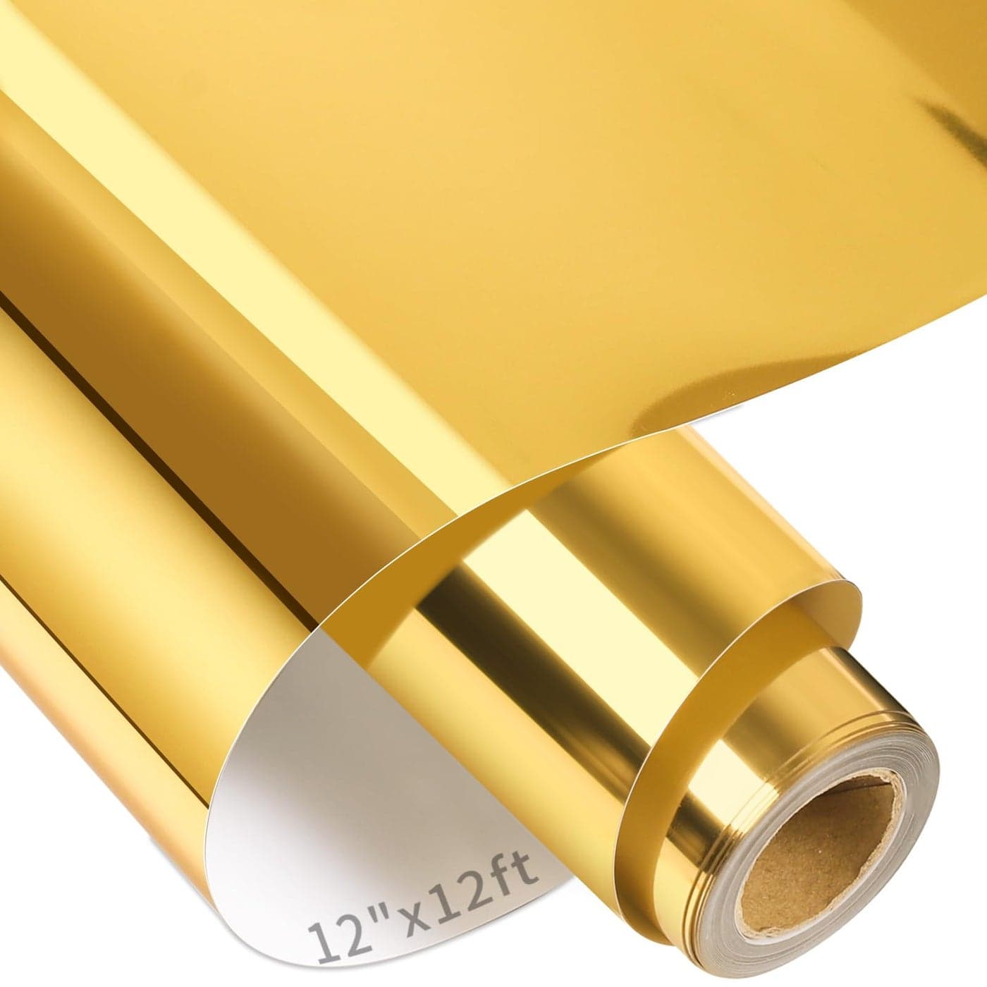 VINYL FROG Metallic Foil HTV Vinyl Roll 12 x12ft Gold Chrome Heat Transfer Vinyl Iron on Vinyl Easy to Cut Weed DIY Heat Press Design for TShirts
