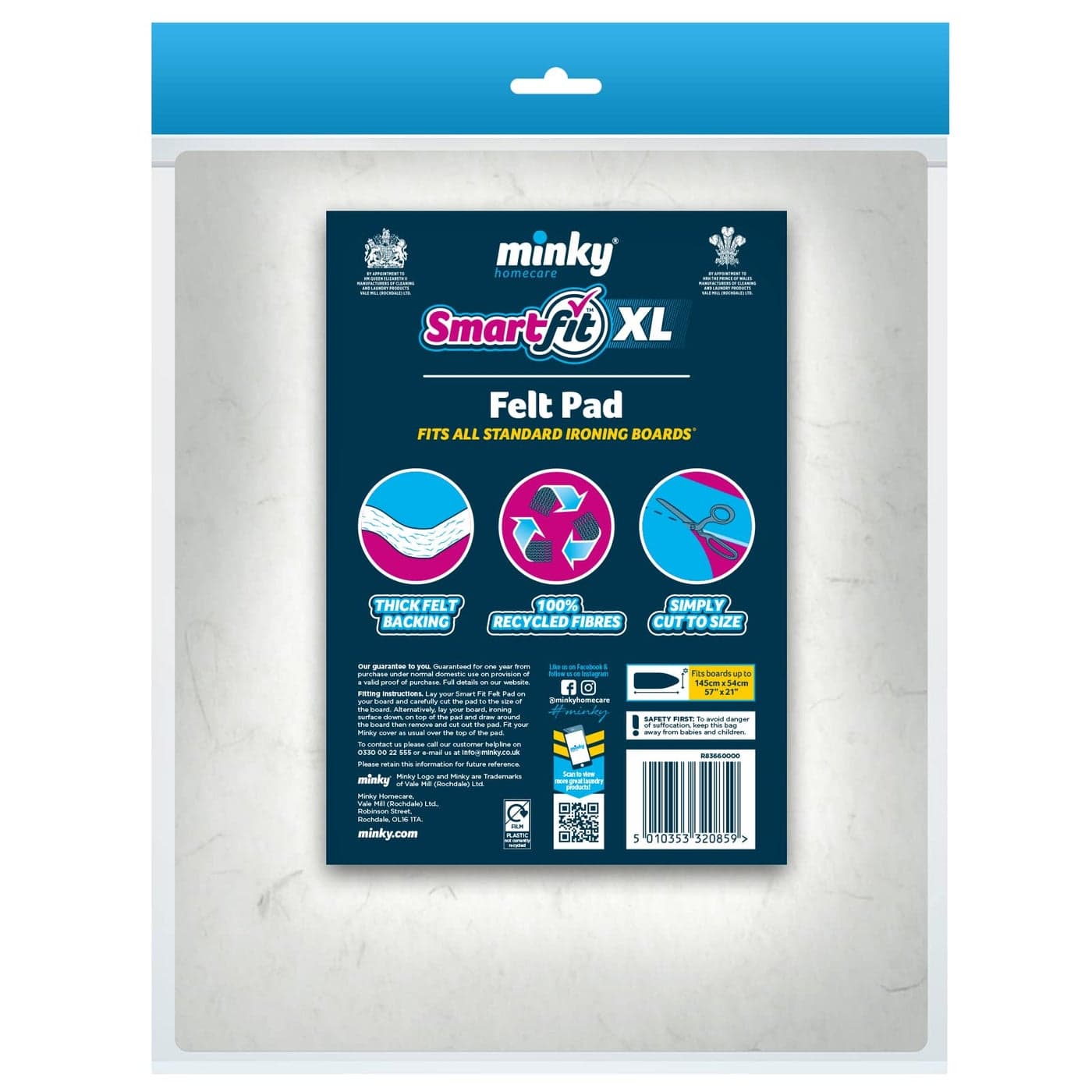 Minky Thick Felt Pad Polyester White Extra Large