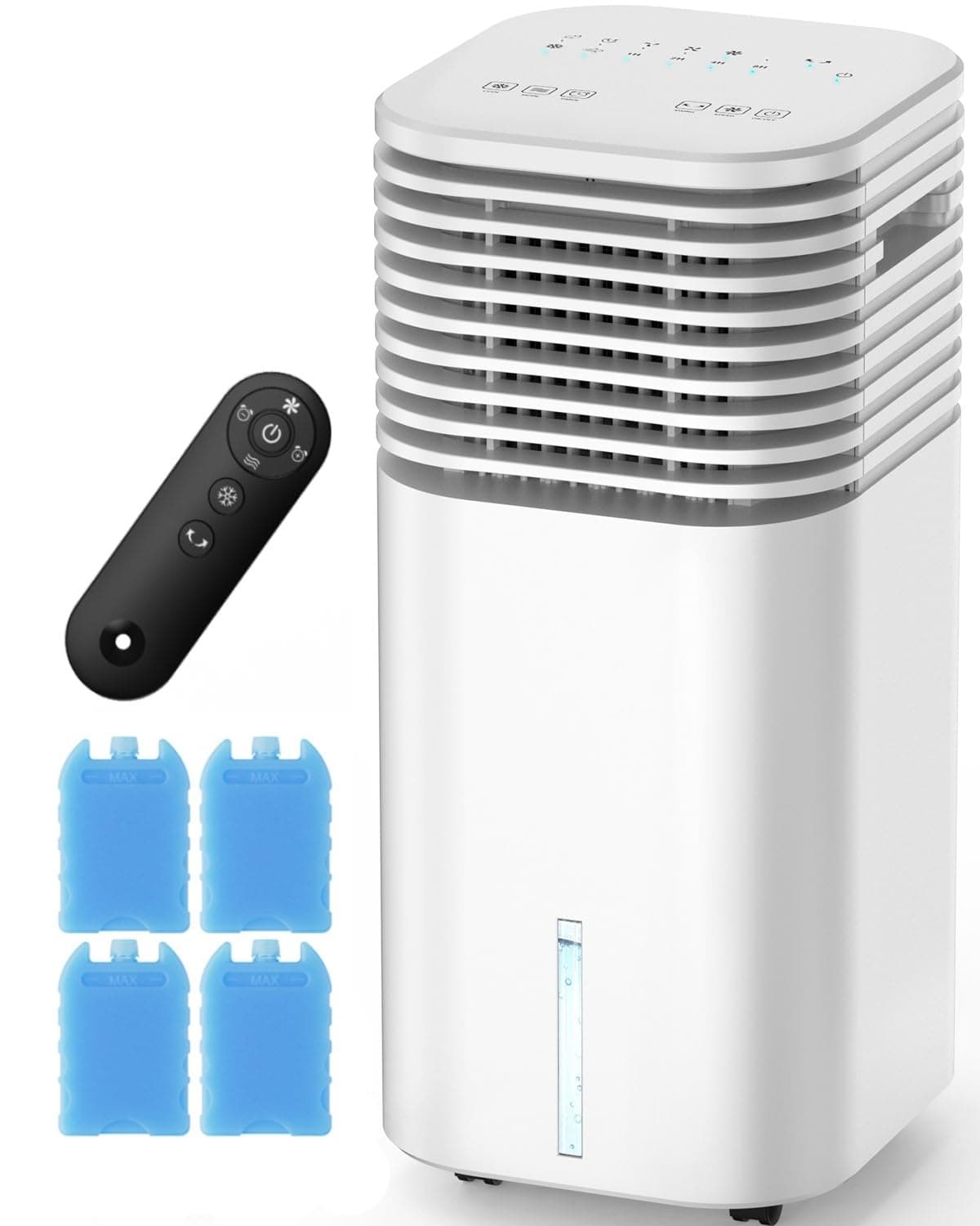 FANCOLE Windowless Portable Air Conditioners with 4Modes 3Speeds 15H Timer for Smart Autooff 2Gal Tank for 20H Cooling Evaporative Air Cooler 17 FT Remote 120 Swing Swamp Cooler No Hose Needed
