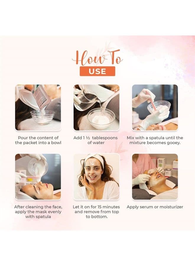 Peel-Off Jelly Mask Rubber Mask - 5 Treatments BHA AHA (Black Gold Salicylic AC, Red Gold Lactic AC, White Gold Glycolic AC, 24k Gold Mandelic AC, Hyaluronic AC) - 2 Packs of Each