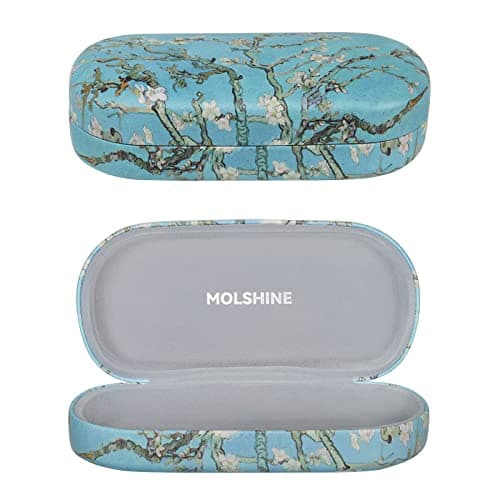 molshine Hard Shell Sunglasses Case,Classic Large Glasses Case for Women Men,Sunglass Eyeglasses (Grey)