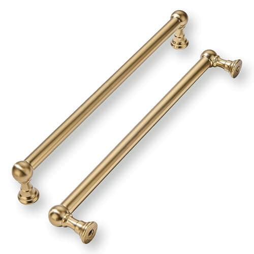 khtumeware 5 Pack 12 Inch Hole Center Champagne Bronze Cabinet Pulls Heavy Duty Solid Satin Brass Cabinet Handles for cabinets Dressers Kitchens Handles Bathroom cabinets