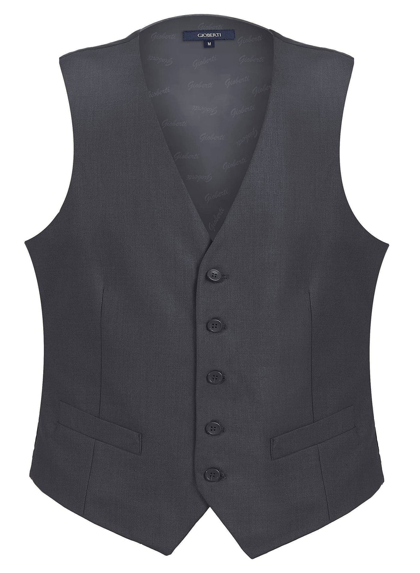 Gioberti Mens Formal Suit Vest Fit for Business or Casual Dress Charcoal XSmall
