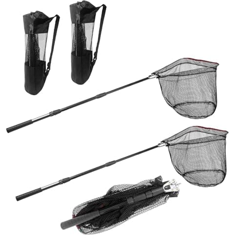 Fishing Net with Handle and 1 Storage BagPortable Telescopic Fishing NetTelescoping Net Pole